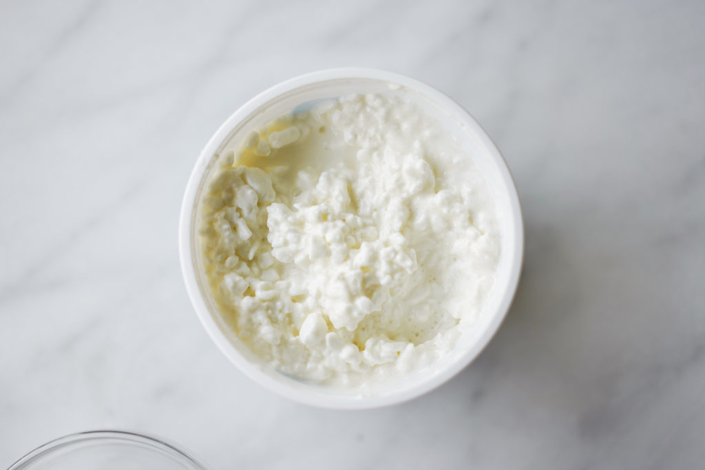 closeup of cottage cheese