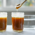 closeup of decrystallized honey