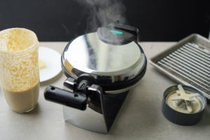 steamy waffle iron