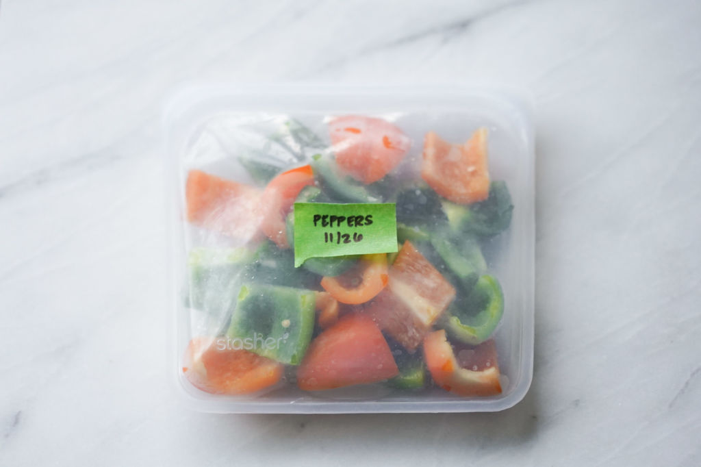 frozen bell peppers with date label