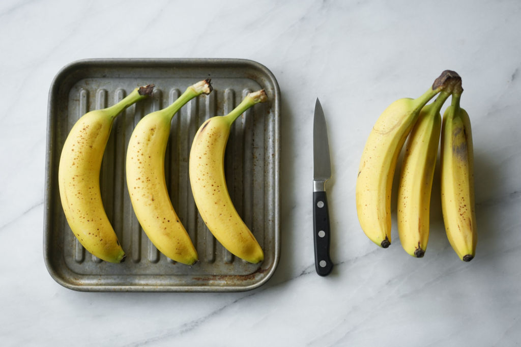 bananas on a baking tray