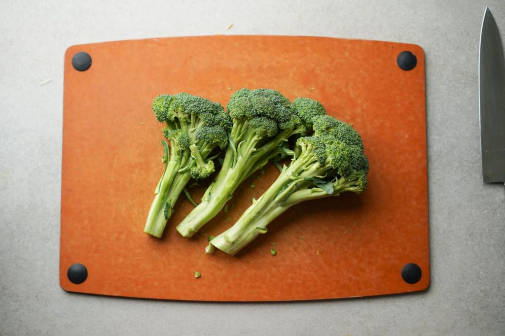 three heads of broccoli
