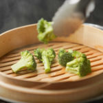 steamed broccoli closeup