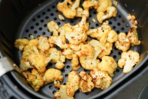 finished air frying cauliflower