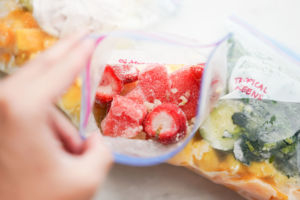 bag of frozen red berries