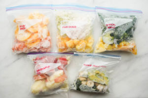 five frozen smoothie packs