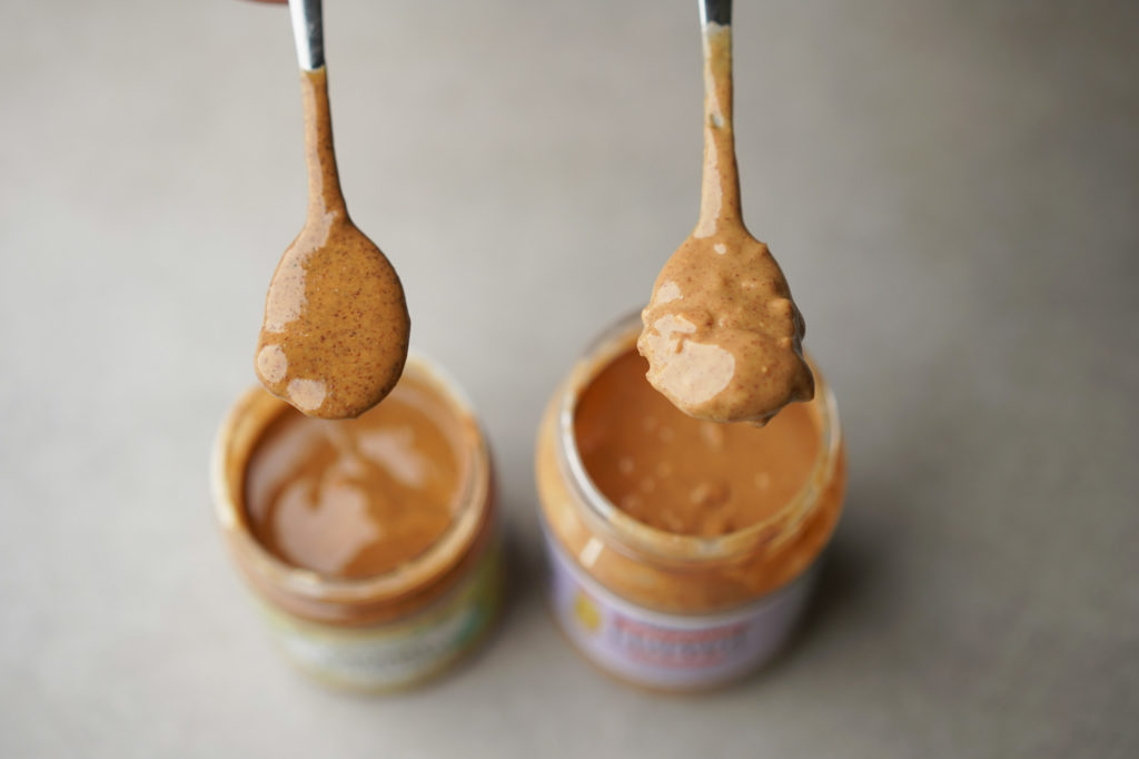 scoops of almond butter and peanut butter