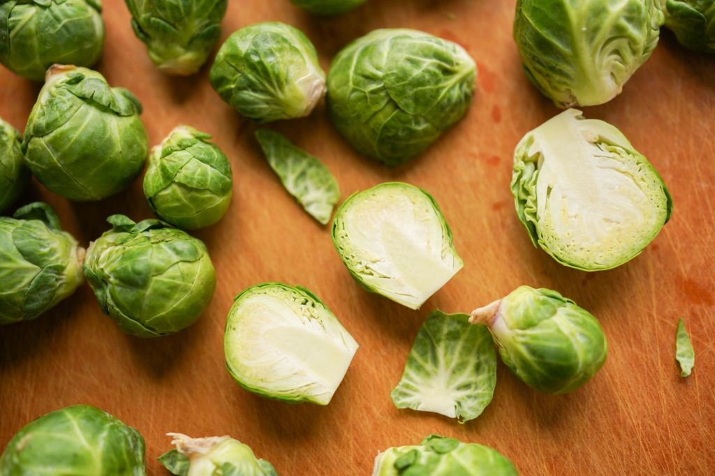 cut Brussels sprouts