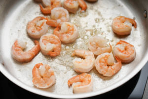 pink, cooked shrimp
