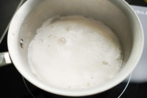 simmering almond milk