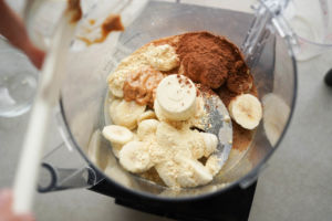 chocolate ice cream ingredients in blender