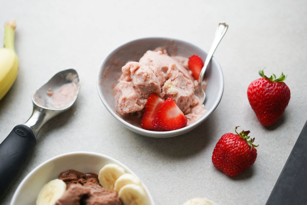 strawberry protein ice cream scoops