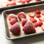 frozen strawberries closeup