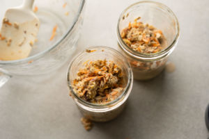 divided oats into jars