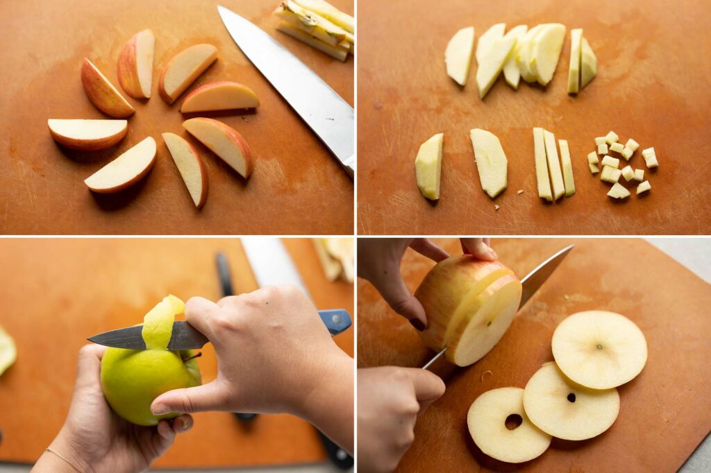 how to cut an apple four ways