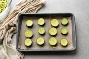 blanched zucchini on parchment