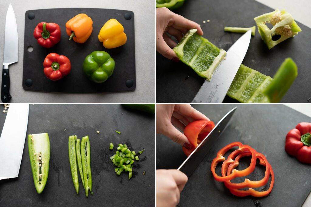 how to cut bell peppers and small peppers