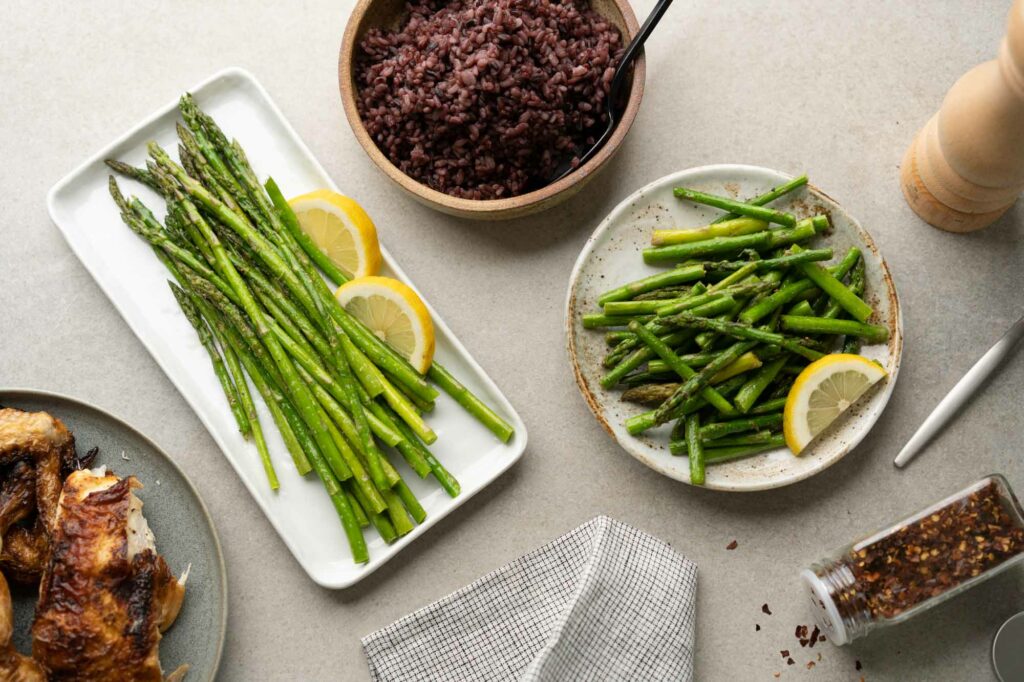 asparagus side dish with dinner