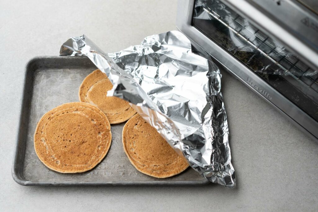 pancakes in a baking sheet pan