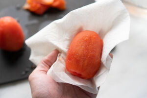 drying peeled tomato