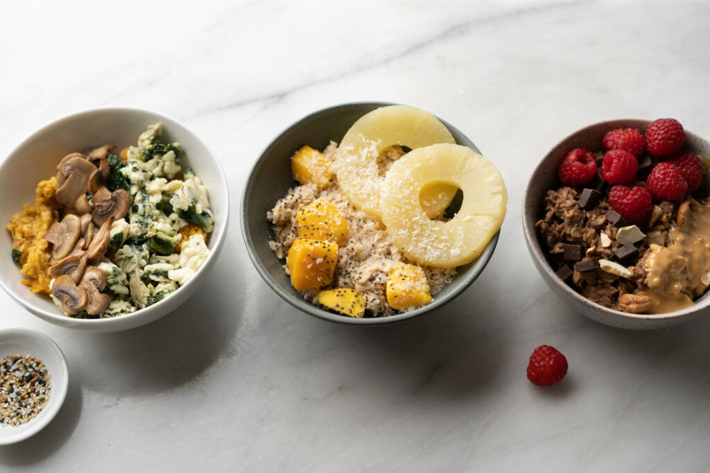 oatmeal toppings example bowls