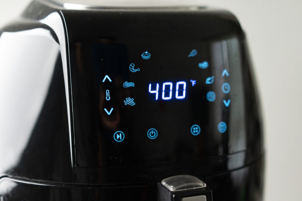 400 degrees F set on air fryer LCD panel